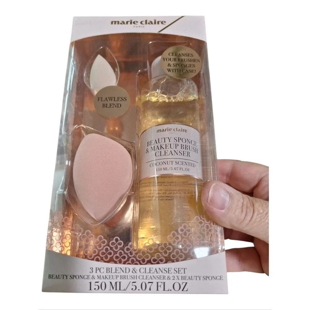 marie claire Beauty Sponge & Makeup Brush Cleanser Set - Pink